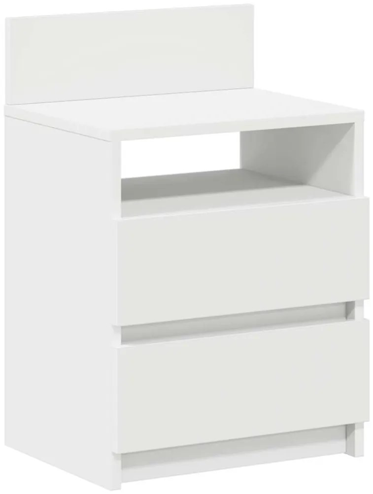 Mesas de cabeceira 2 pcs com 2 gavetas 40x33x60 cm branco