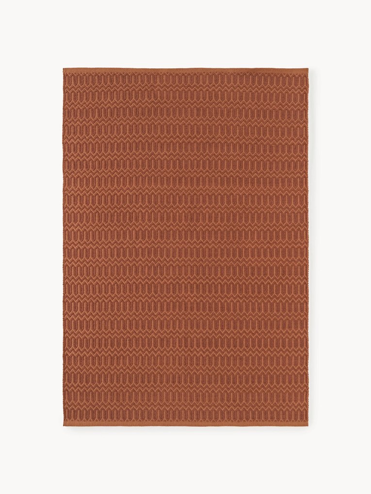 Tapete artesanal para interior e exterior com padrão geométrico Rune