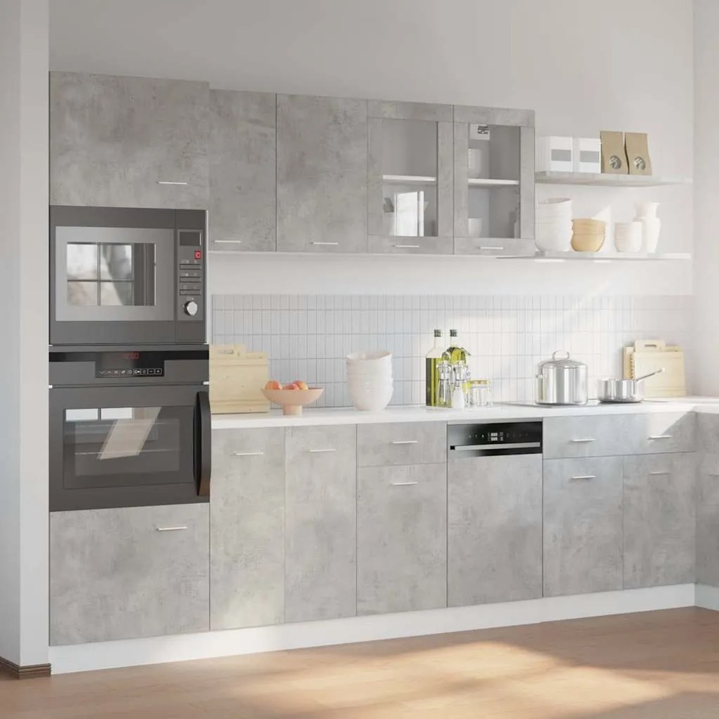 7 pcs conj. móveis casa banho “Lyon” cinza cimento