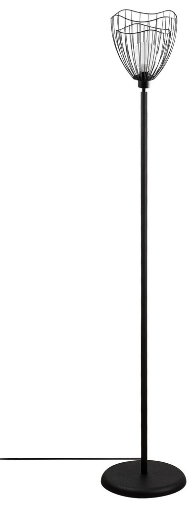Candeeiro de Pé Zeyno – Preto – 32 x 32 cm, Altura 158 cm