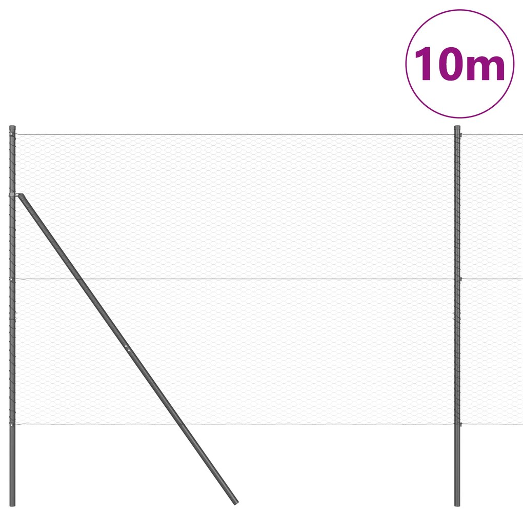 Cerca Hexagonal VidaXL Cinza 1.5x10 m Aço