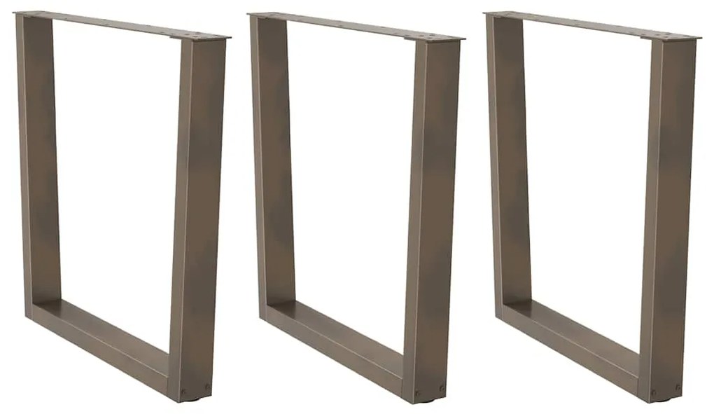 Mesa de jantar pernas 3 pcs forma V 80x(72-73,3) cm aço natural