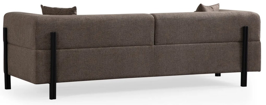 Sofá de 3 Lugares Gio – Castanho – 225 cm x 93 cm x 75 cm