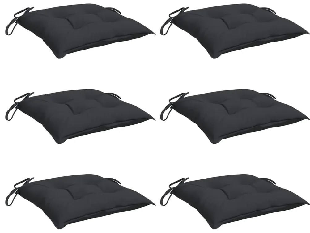 Almofadões para móveis de paletes 6 pcs tecido oxford preto