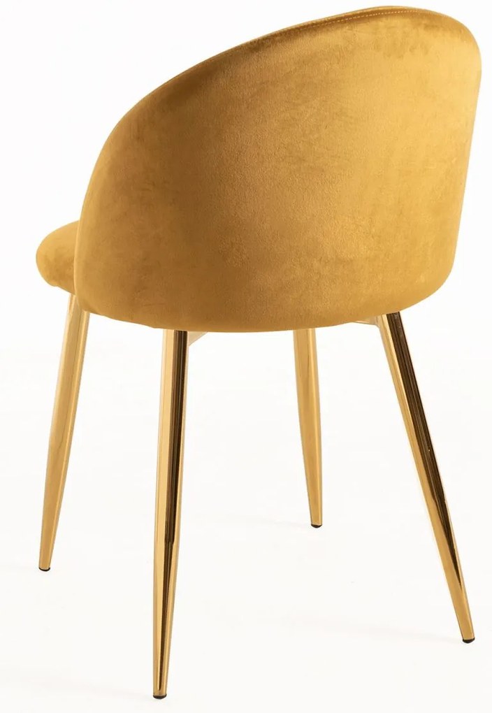 Pack 4 Cadeiras Vint Veludo Golden - Amarelo