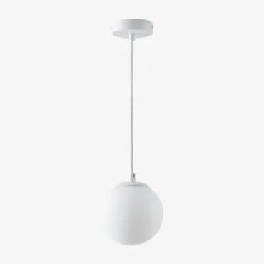 Luminária De Teto Ø12 Cm Em Ferro Com Bola De Vidro Uvol Branco - Sklum