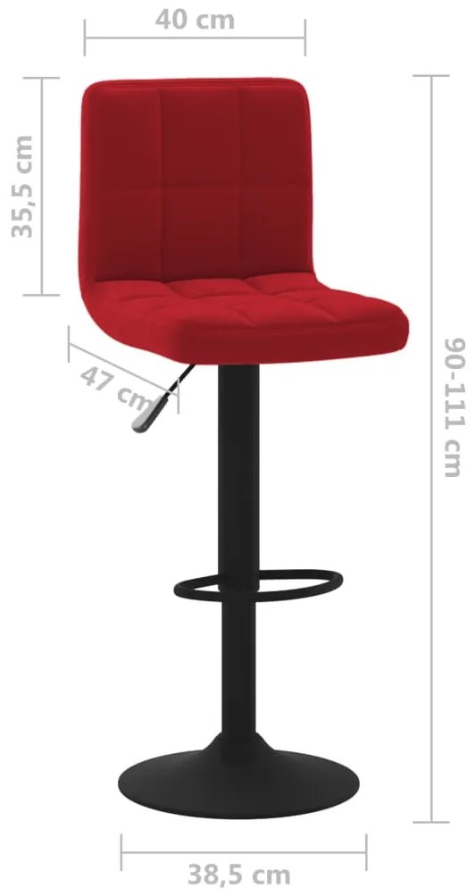Bancos de bar 2 pcs veludo vermelho tinto
