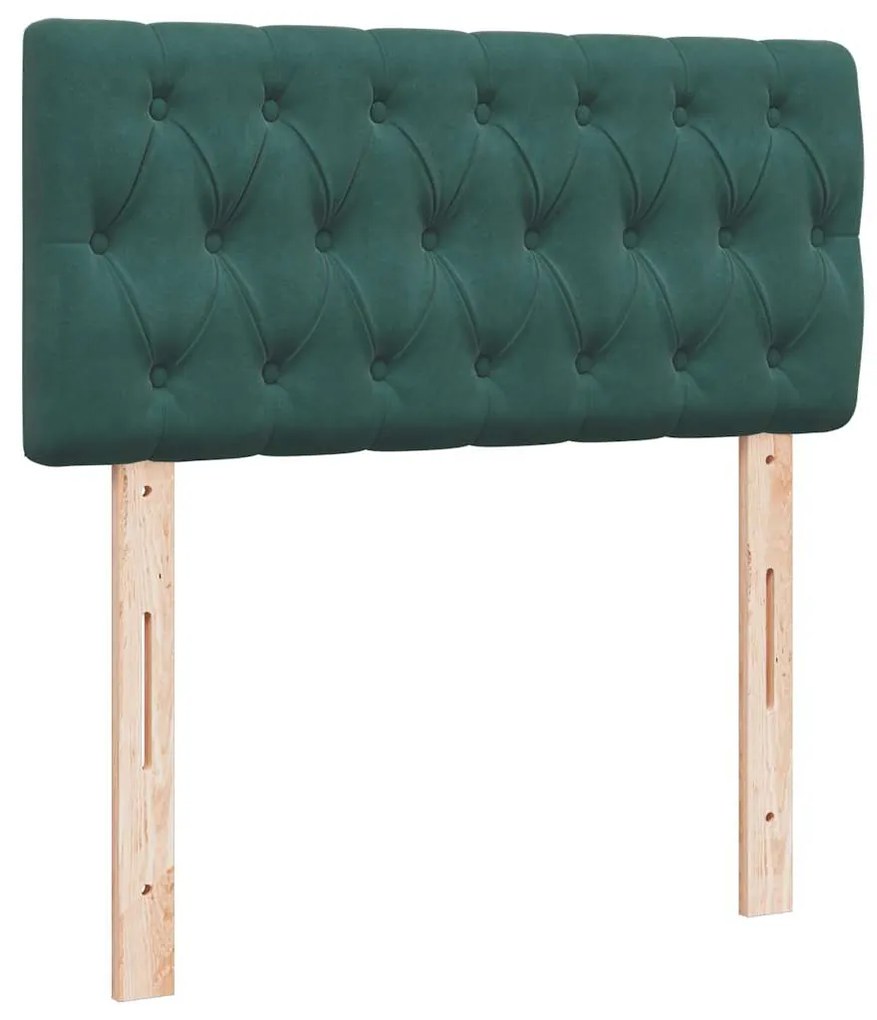 Estrutura de cama otomana colchão 90x200 cm veludo verde escuro