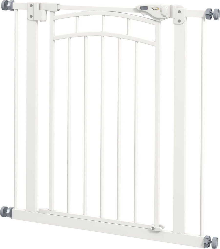 Barreira de segurança para cães, extensível, com duplo sistema de bloqueio, 74-80 x 76 cm, branca