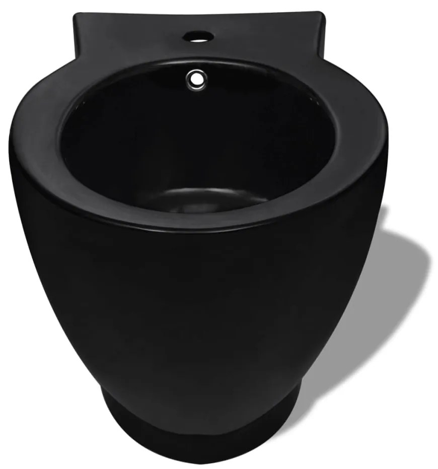 Conjunto de sanita e bidê, cerâmica, em preto