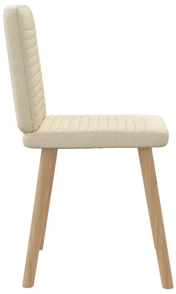 Cadeiras de jantar 4 pcs tecido cor creme
