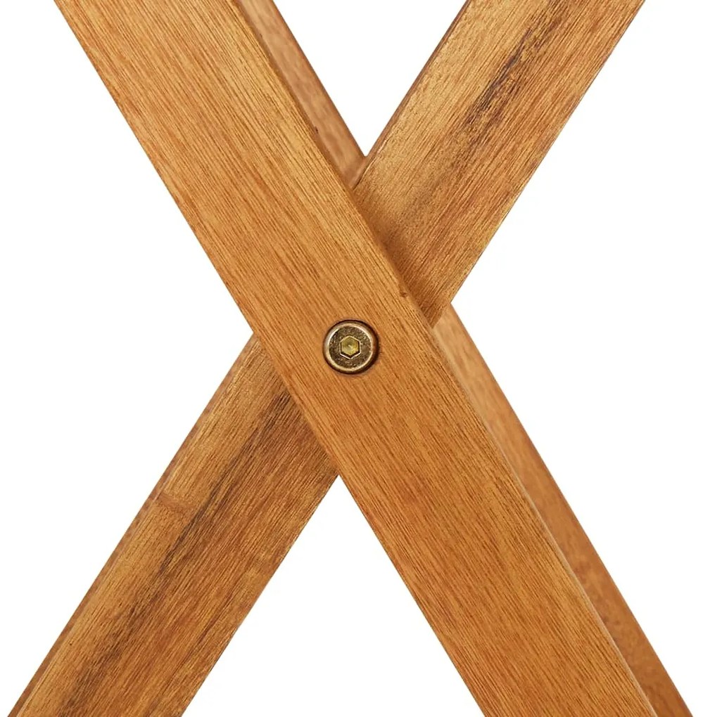 3 pcs conjunto jantar dobrável p/ jardim madeira acácia maciça