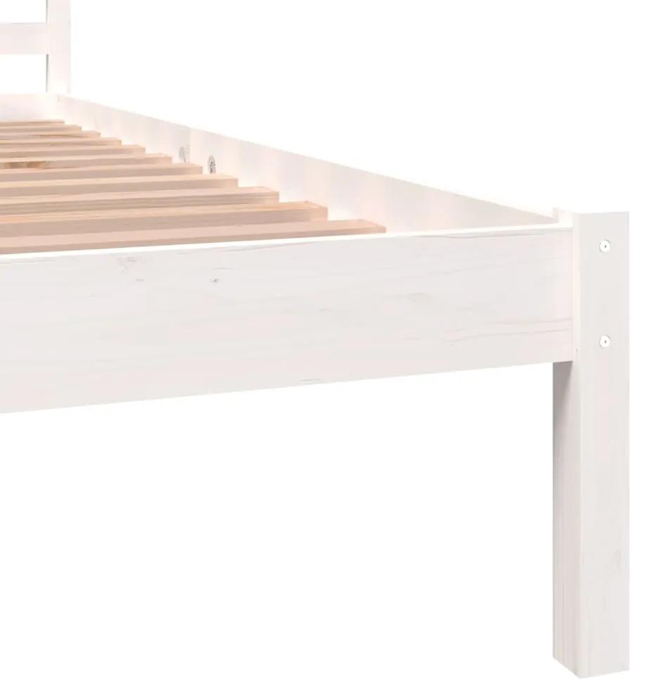Estrutura de cama pequena solteiro 90x190cm pinho maciço branco