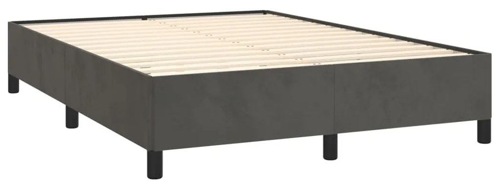 Estrutura de cama sem colchão 140x200 cm veludo cinzento-escuro
