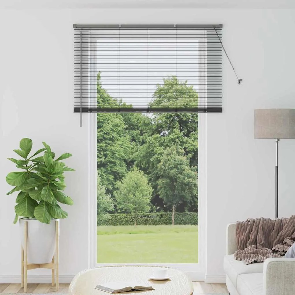 Persiana de Janela Cinzento-escuro 80 x 130 cm Alumínio