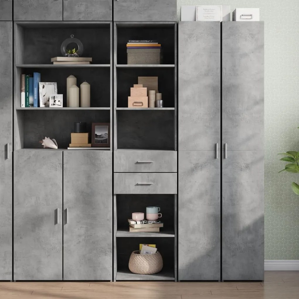 vidaXL Armário alto 45x42,5x185 cm derivados de madeira cinza cimento