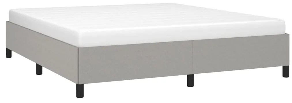 Estrutura de cama sem colchão 160x200 cm tecido cinzento-claro