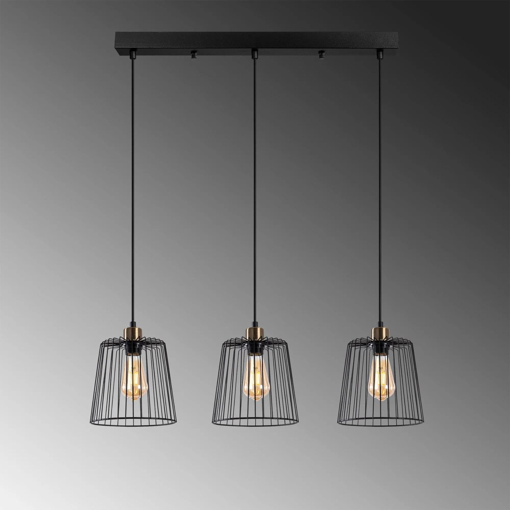**** Candeeiro de Teto Pirlo – Preto Antigo – 68 x 16 x 114 cm
**