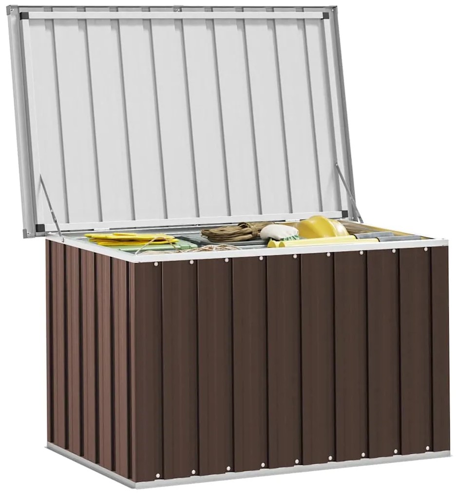Caixa de arrumação para jardim 109x67x65 cm castanho