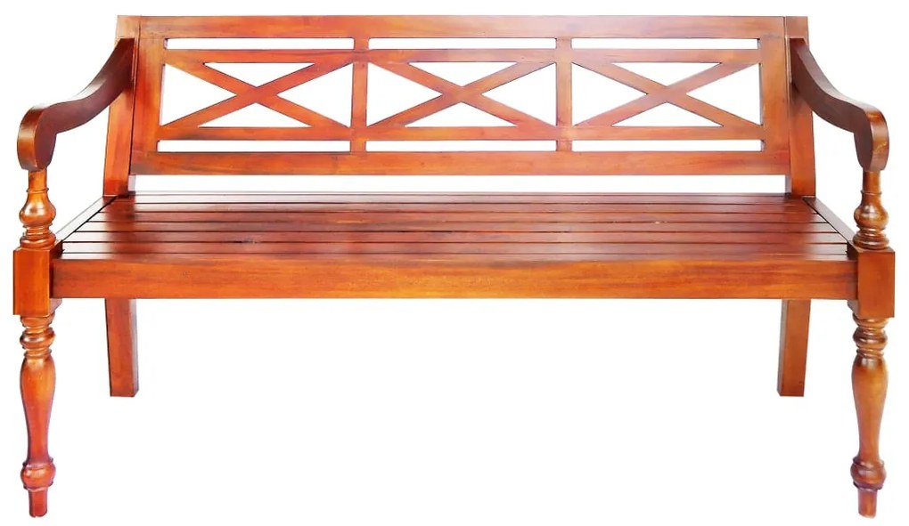 Banco Batávia 123 cm madeira de mogno maciça castanho-escuro