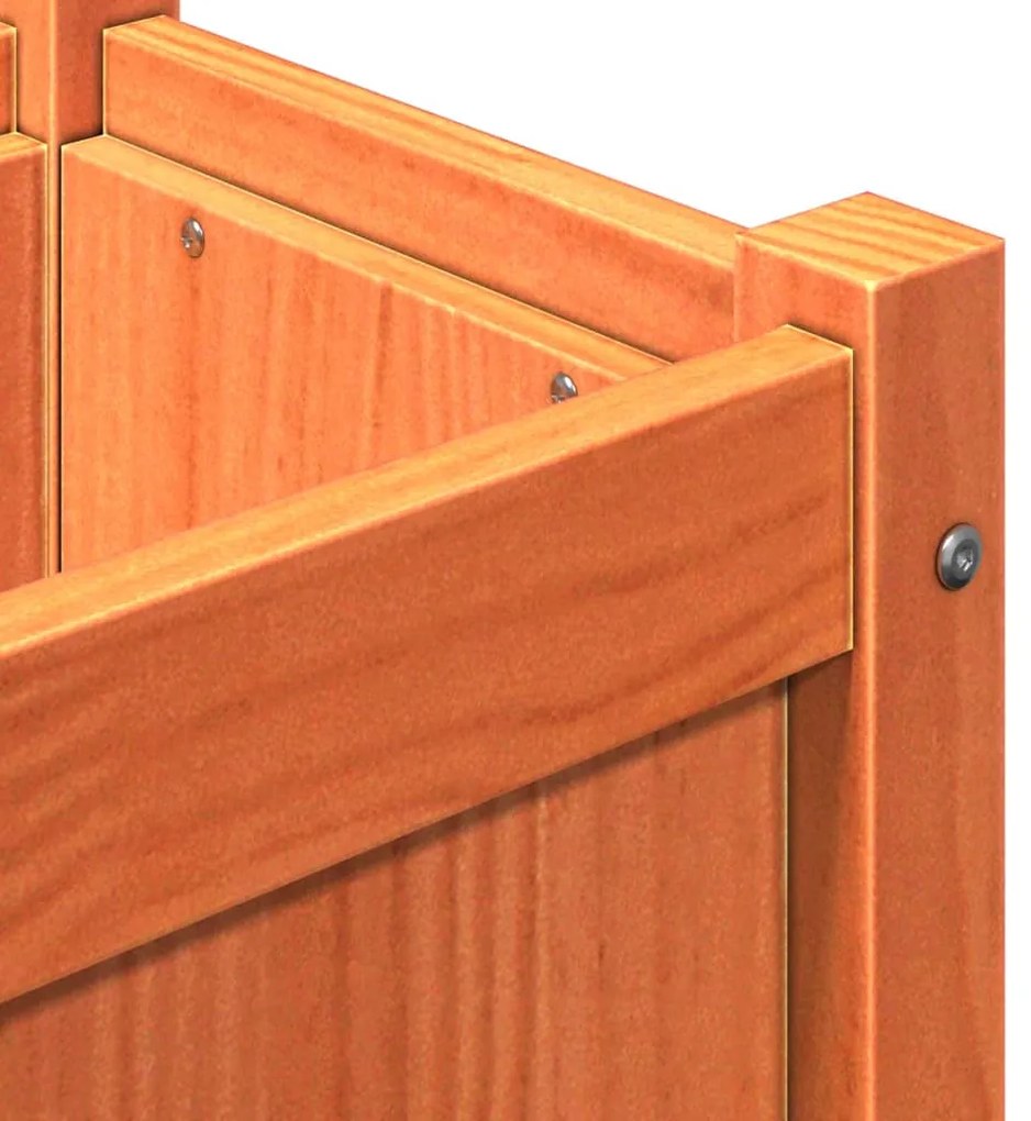 Vasos/floreiras de jardim 2 pcs pinho maciço castanho cera