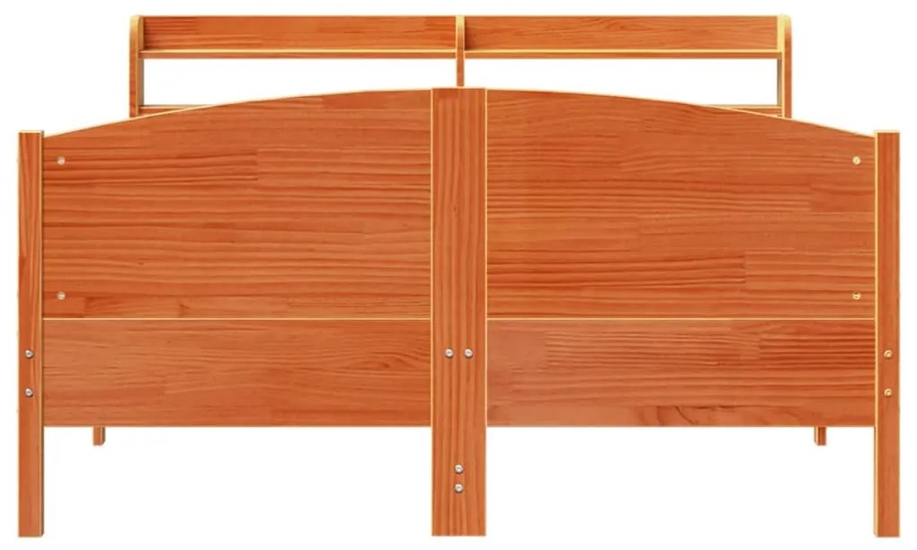 Cama sem colchão 120x190 cm madeira pinho maciça castanho-mel