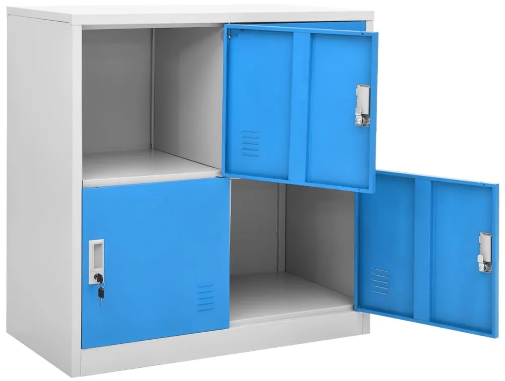 Cacifos 5 pcs 90x45x92,5 cm aço cinzento-claro e azul