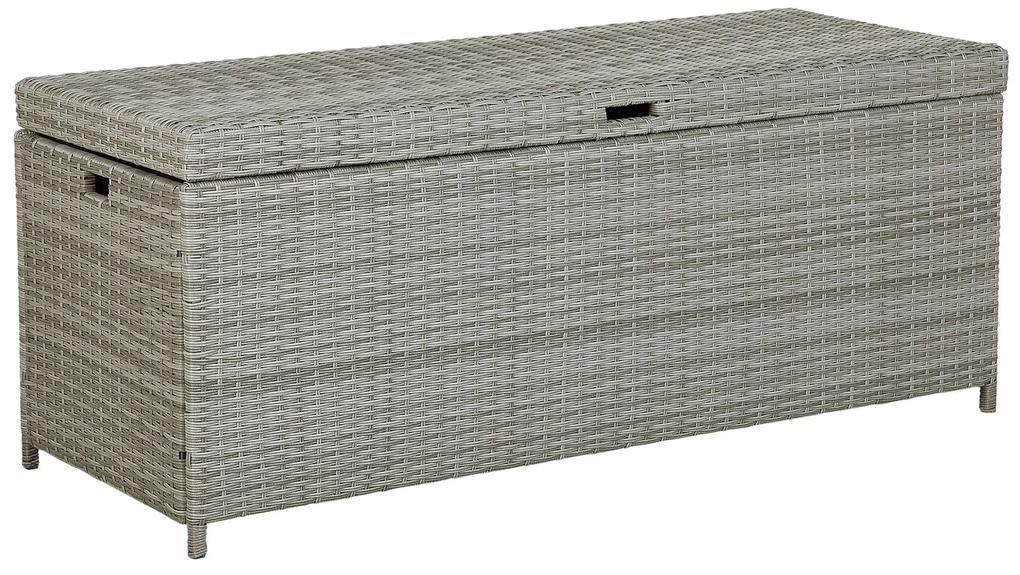 Caixa de arrumação em rattan sintético cinzento 158 x 63 cm MODENA Beliani