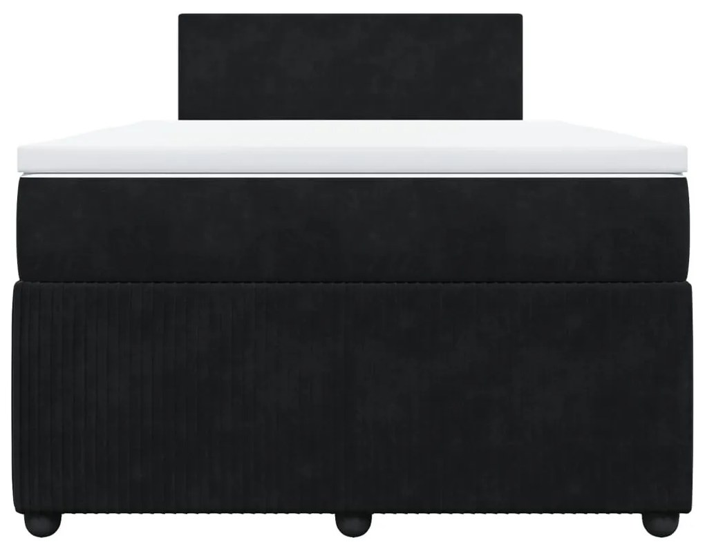 Cama boxspring com colchão 120x190 cm veludo preto