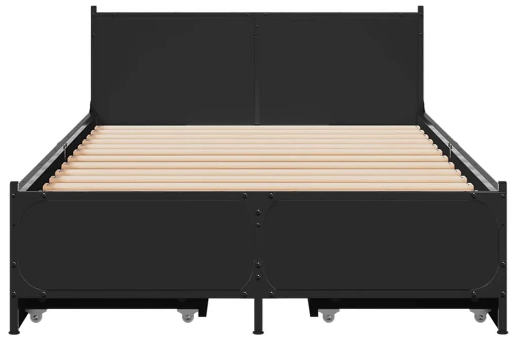 Estrutura cama c/ gavetas 90x190 cm derivados de madeira preto