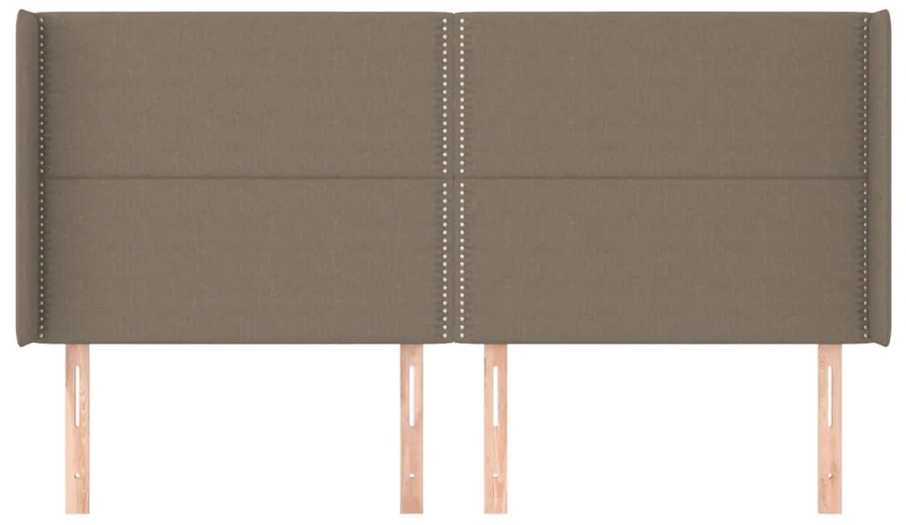 Cabeceira cama abas tecido 203x16x118/128 cm cinza-acastanhado