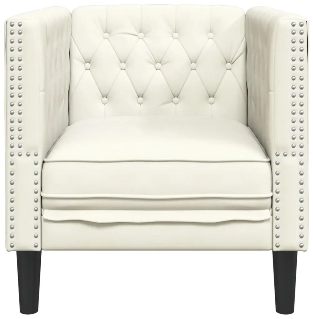 Sofá chesterfield veludo creme