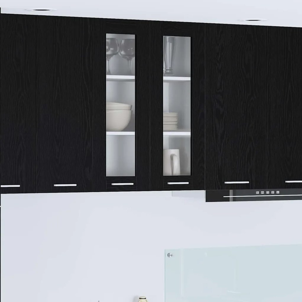 vidaXL Armário suspenso com porta Carvalho Preto 60 x 31 x 80 cm