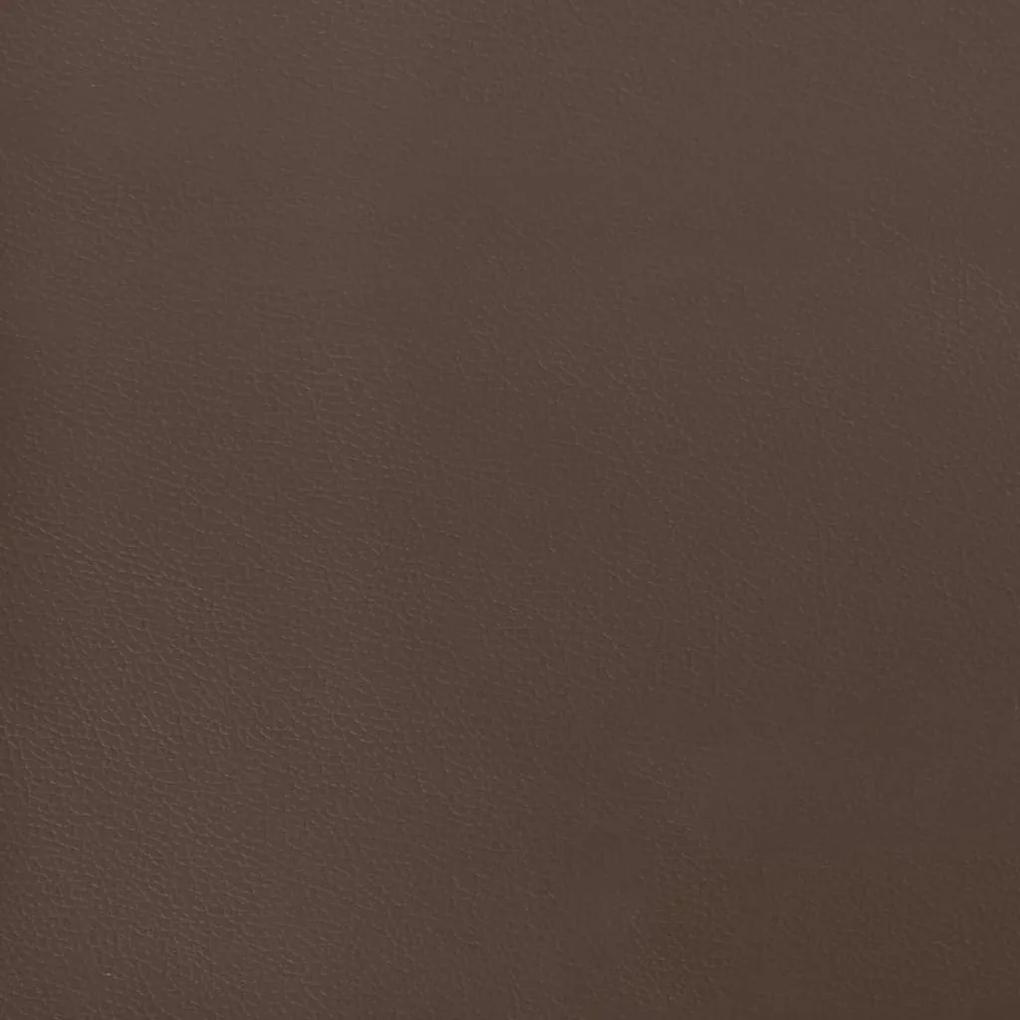 Cama com molas/colchão 200x200 cm couro artificial castanho