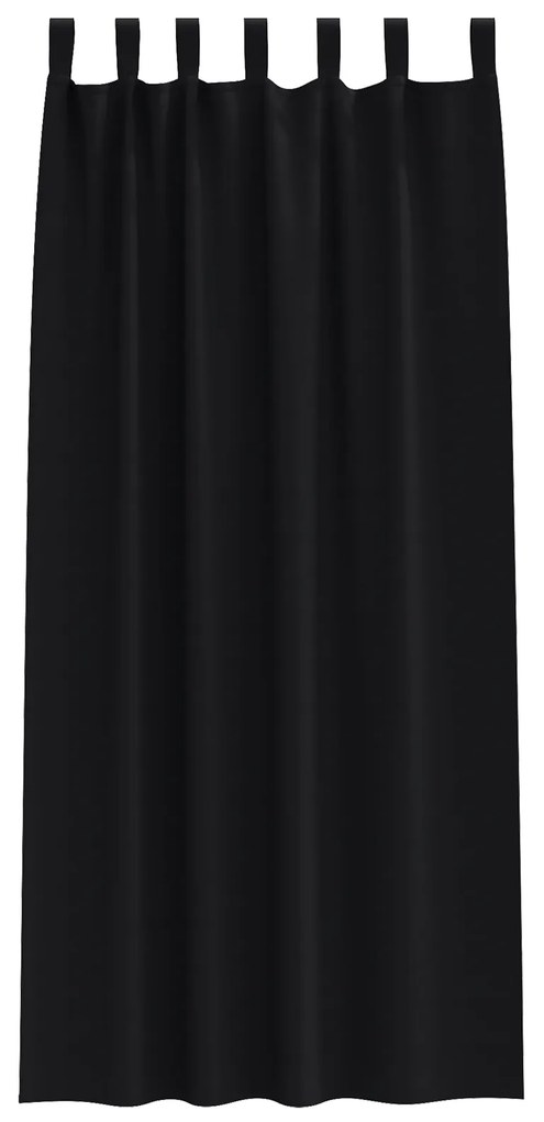 Cortinas opacas com cortinas 2 pcs Preto 225 x 140 cm Poliéster