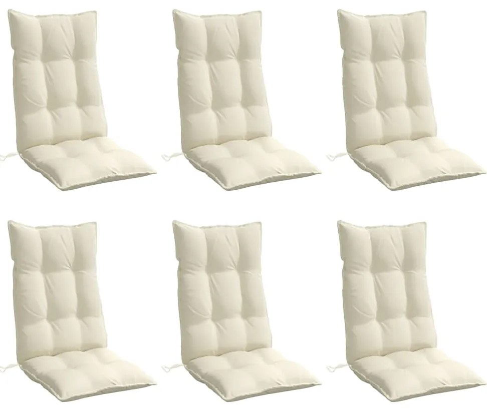 Almofadões p/ cadeira encosto alto 6pcs tecido oxford cor creme