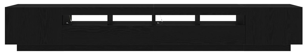Estante de TV vidaXL com Luzes LED em Carvalho Preto 260x35x40 cm em M