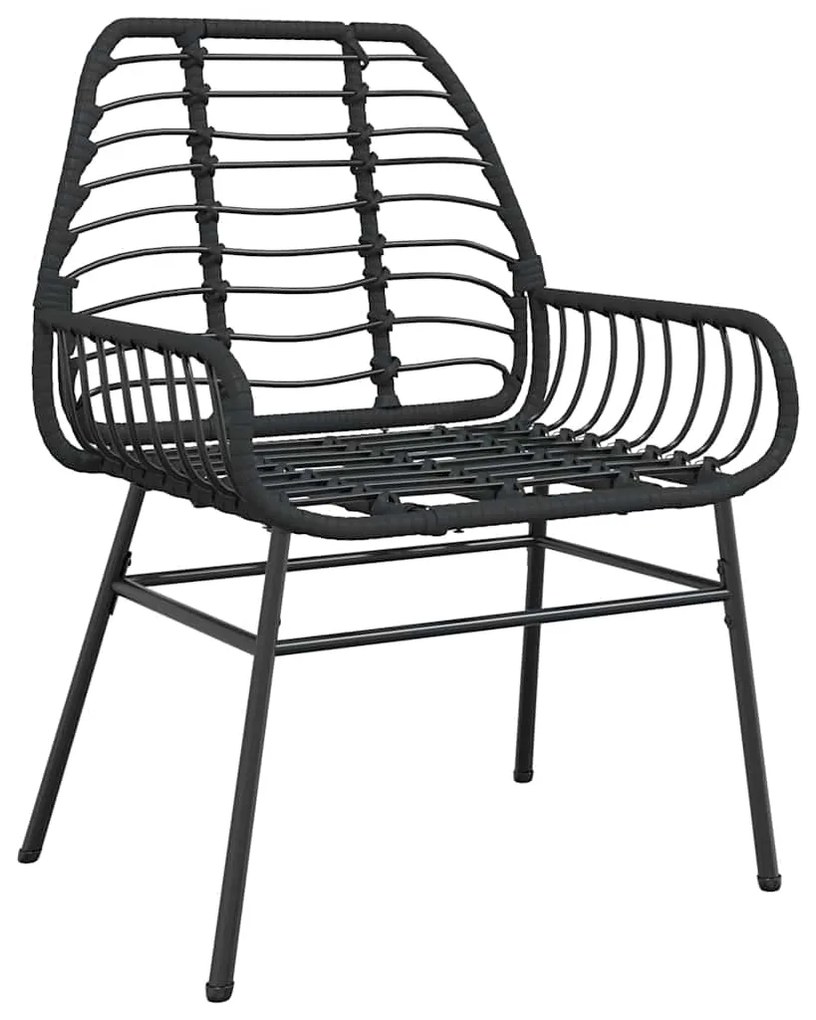 Conjunto de jantar jardim 9 peças vidro vime PE preto