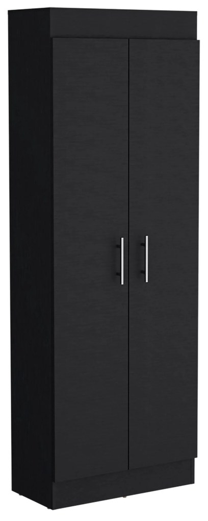 Armário cozinha em melamina Nepal com 2 portas e 4 prateleiras 169,9 x 60 x 30,3 cm, Preto