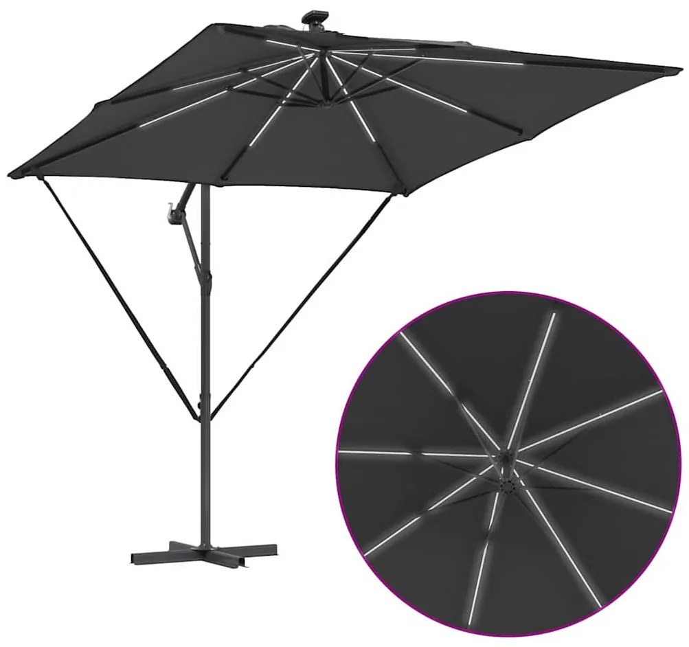 Guarda-sol de Bananeira Cantilever Antracite 249 x 249 x 250 cm