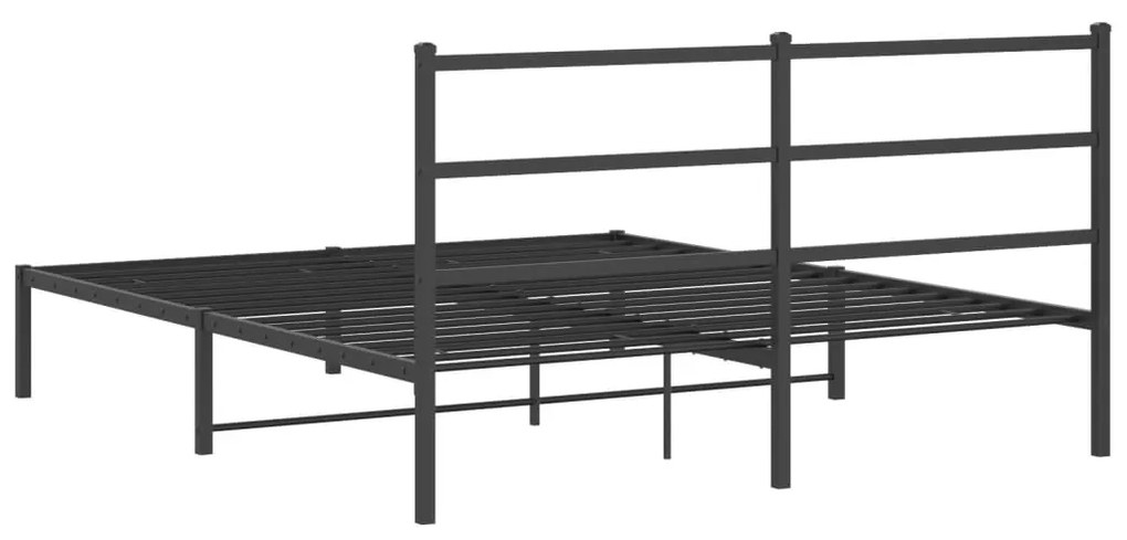 Estrutura de cama com cabeceira 160x200 cm metal preto