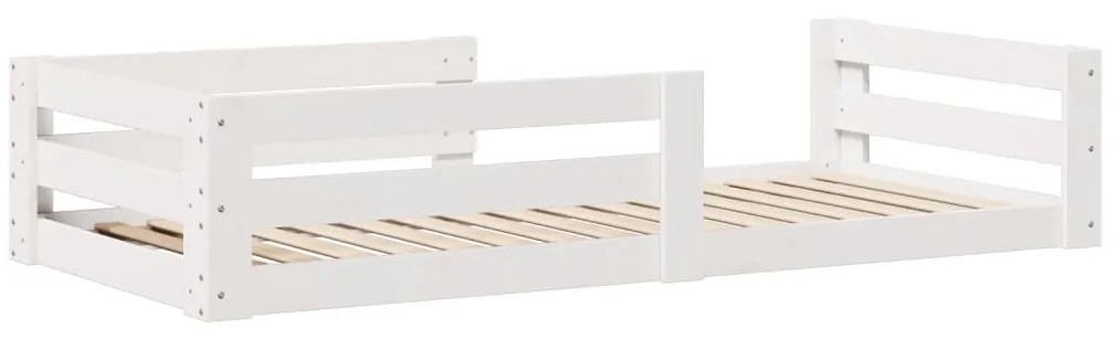 Cama sem colchão 100x200 cm madeira de pinho maciça branco