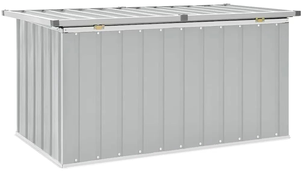 Caixa de arrumação para jardim 129x67x65 cm cinzento