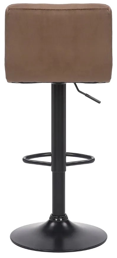 Conjunto de 4 bancos de bar em veludo com estrutura preta 85-106 x 40 x 50 cm castanho