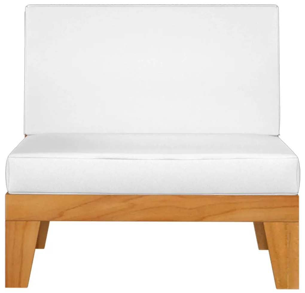 11 pcs conjunto lounge de jardim c/ almofadões acácia maciça