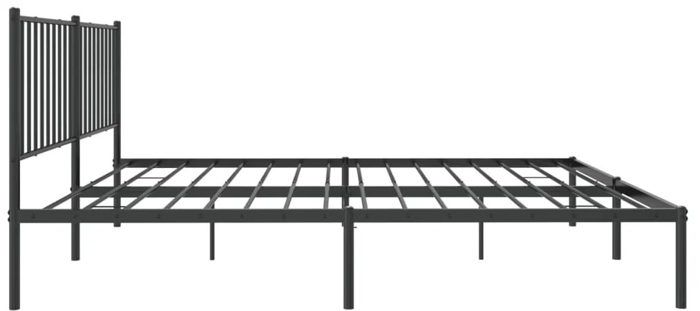 Estrutura de cama com cabeceira 160x200 cm metal preto