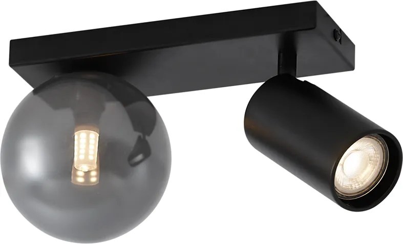 Plafon moderno preto 2-luzes inclinável - Lesly