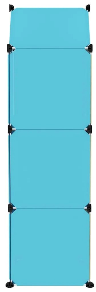 Armário de arrumação infantil com 8 cubos PP azul