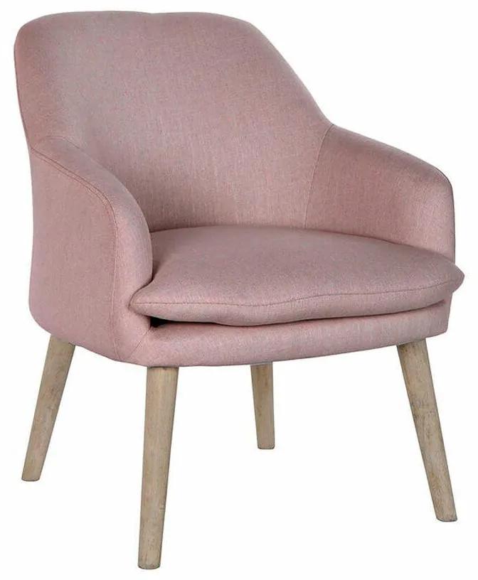 Cadeira DKD Home Decor Cor de Rosa Madeira Poliéster (61 x 68 x 78 cm)