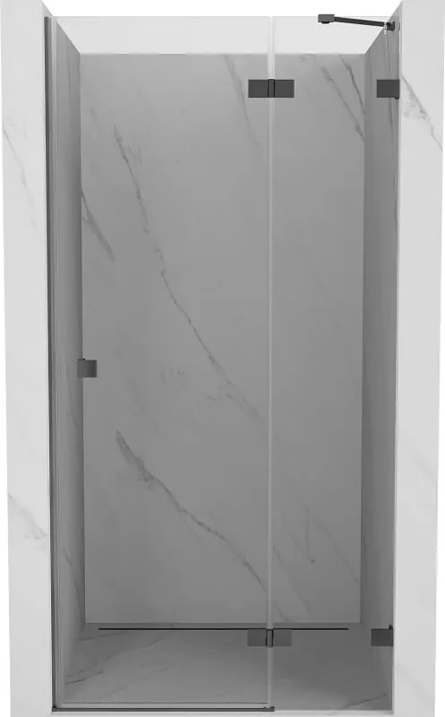 Mexen Lunar porta de duche de abrir direita 80 cm, transparente, metal gun - 834-080-000-95-00-P